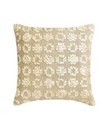 Beige Linen Mother Of Pearls 16&quot;x16&quot; Throw Pillow Cover Margaret - £31.08 GBP+