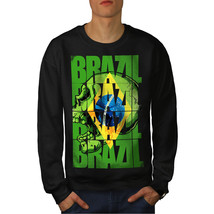 Wellcoda Brazil Flag Mens Sweatshirt, Country Soccer Casual Pullover Jumper - £24.11 GBP+