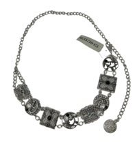 Chico&#39;s Women&#39;s Gamba Chain Belt Silver M/L NWT - $283.14 MXN