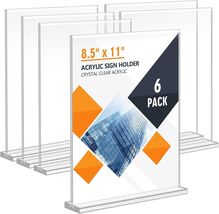 Versatile 8.5x11 T-Shape Acrylic Sign Holders, 6 Pack for Professional D... - $42.52