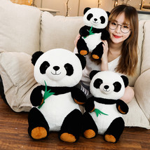 Cartoon Panda with Bamboo Stuffed Soft Animal Doll For Kids Lovely Gift Toy 25cm - £15.04 GBP