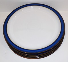 WONDERFUL SET OF 4 DENBY ENGLAND IMPERIAL BLUE 10 3/8&quot; DINNER PLATES - £54.68 GBP