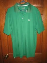 Under Armour Bright Green Knit Polo Shirt - Size L - $26.16
