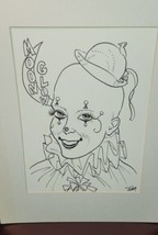 Original Signed Artwork Clown Matted 20x16 Pen Drawing Art Piece Circus ... - £23.76 GBP