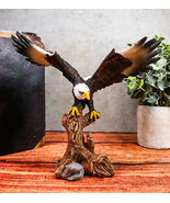 Ebros 7&quot; Tall Bald Eagle Descending On Tree Branch Decorative Figurine R... - £16.77 GBP