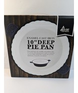 Enamel Cast Iron Oven Safe PiePan Eco+Chef Brand 10in Deep Blue - Brand New - $914.86 MXN