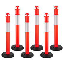 VEVOR 6 Pack Traffic Delineator Posts, 44.88 inches Traffic Safety Cones... - $107.99