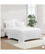Jennifer Adams Sheet Set White Eternal Fitted Flat Pillowcase Wrinkle Re... - $147.34 CAD+