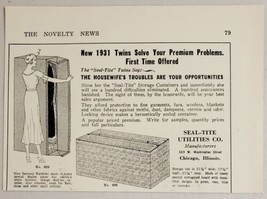 1931 Print Ad Garment Wardrobe Seal-Tite Utilities Co. Chicago,Illinois - £9.05 GBP