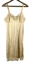 Vanity Fair Slip Nightie Nightgown 34 L Champagne Gold Lace Lingerie Bri... - $31.61