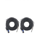 2pack 15 ft Speakon to 1/4&quot; Male Speaker Cables, Professional Audio Ampl... - $27.62 CAD