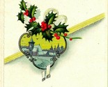 Merry And Bright Be Your Christmas Holly Baugh 1910s UNP Embossed Postcard - £3.10 GBP