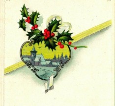 Merry And Bright Be Your Christmas Holly Baugh 1910s UNP Embossed Postcard - £3.07 GBP