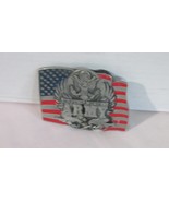 Vintage US United State Army With Enamel Flag Pewter Belt Buckle; By Sis... - $24.26 CAD