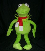 17&quot; Kermit The Frog Muppet Babies Stuffed Animal Plush Toy Doll W/ Scarf Soft - £22.28 GBP