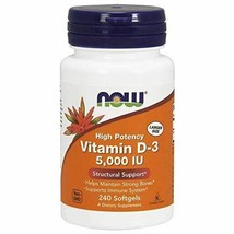 NEW NOW Supplements Vitamin D-3 Supports Immune System 5000 IU 240 Softgels - £16.17 GBP