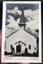 Vintage 1930-1950 EKC RPPC Post Chapel Church Steeple Real Photo Postcard - £8.29 GBP