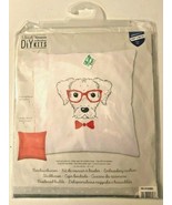 VERVACO Dog with Red Glasses Embroidery Cushion DIY Kit 16&quot; x 16&quot; NEW MS... - $368.89 MXN