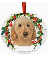 Labradoodle Dog Wreath Ornament Personalizable Christmas Holiday Decoration - £11.24 GBP