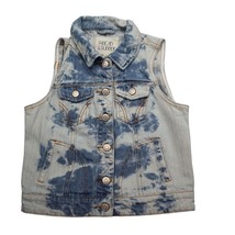 Thread Supply Vest Womens S Blue Sleeveless Button Down Pockets Collared Denim - $29.68