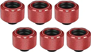 Thermaltake 16 mm Pacific C-PRO G1/4 PETG Tube OD Compression - Red (Pac... - $209.99
