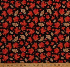 Cotton Seasonal Fall Leaves Autumn Pumpkins Fabric Print by the Yard D509.31 - £7.95 GBP