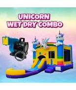 Inflatable Unicorn Princess Bounce House Combo Water Slide Pool DRY with... - $1,499.00