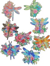 8pcs Dragonfly Diamond Jewel Art for Refrigerators Magnetic Completed - $7.92