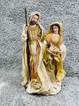 Nativity Joseph Mary Baby Jesus In the Manger Yellow White Decoration Figurine - £14.10 GBP