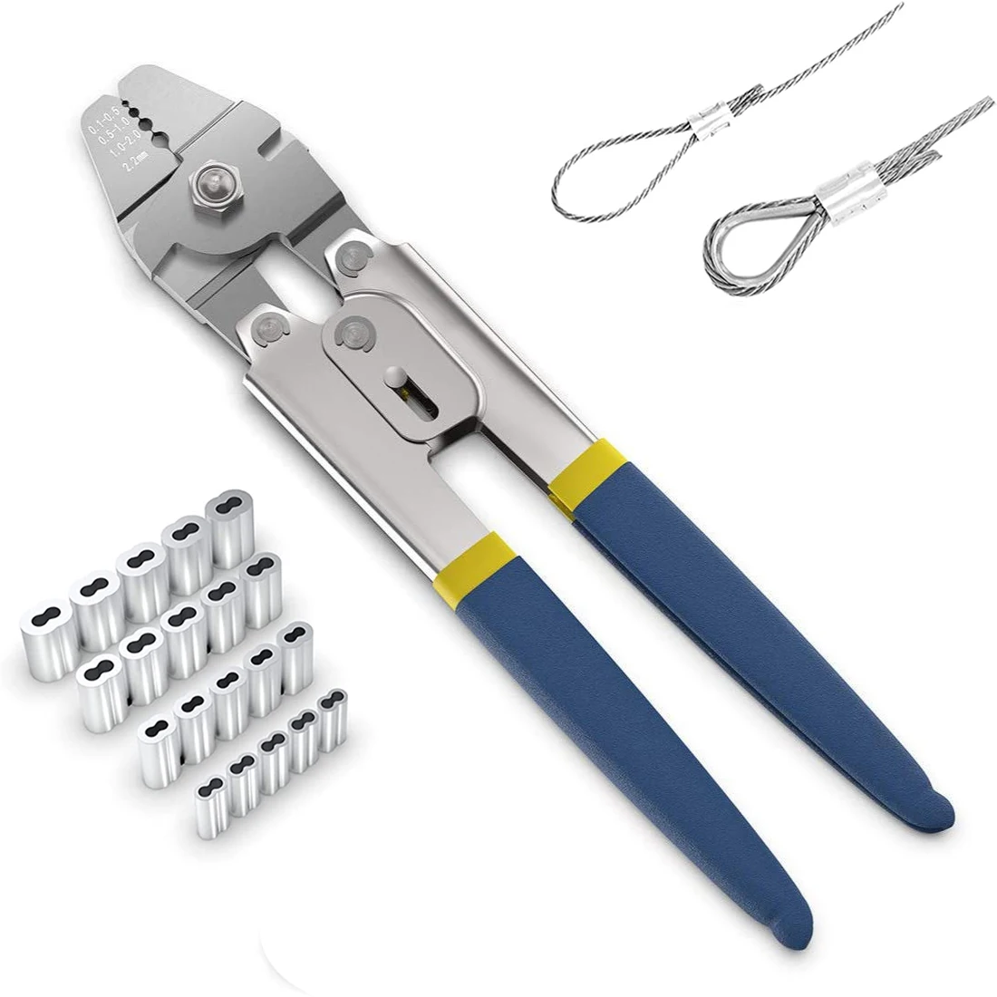 Wire Rope Crimping Plier 4 Sizes Aluminum Ferrules-Accommodates Cables up to - £29.91 GBP+