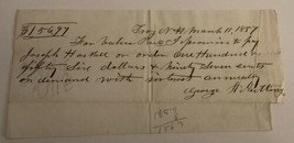 Handwritten Receipt Document 1857 Signed ID’d George A Nutting Troy NH A... - $27.01