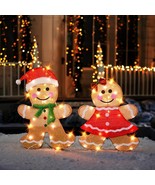 Dazzle Bright Christmas Outdoor Decorations Yard, 2-Piece Lighted 2D Gin... - $1,036.73 MXN
