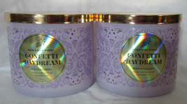 Bath &amp; Body Works 3-wick Scented Candle Lot Set Of 2 Confetti Daydream - £50.69 GBP