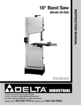 Delta 28-682 18&quot; Band Saw Instruction Manual - £15.12 GBP