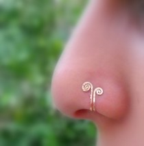 FAKE Nose Ring - FAKE Tragus Earring - Faux Piercing - Fake Piercings - ... - $24.95