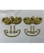 2 Brass Tone Drawer Pulls Handles Ornate Bail Fancy For Vintage Replacem... - $188.16 MXN