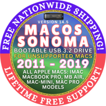 Mac Os Sonoma Bootable Usb Patched For Unsupported Old Apple I Mac 27 24 21 20 - $19.99