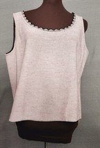 St. John Collection Pink Black Striped Knit Camisole Sleeveless Top XL N... - $115.95