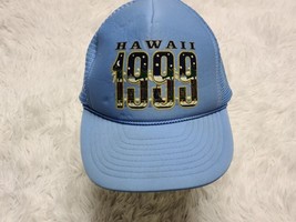 Vintage Foam Mesh Trucker Hat Nissun Hawaii 1999 Light Blue Snapback - £9.96 GBP