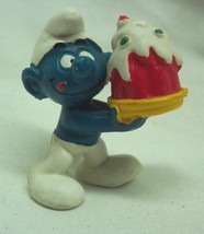 1978 Schleich The Smurfs Cake Smurf 2&quot; Pvc Figure Figurine Toy 20100 Baker - £55.35 GBP