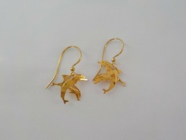 Leighton Lam Hawaiian Double Dolphin Drop Earrings Fishook Fashion Jewelry Beach - £19.97 GBP