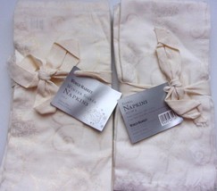 World Market Winter Soiree Napkins Cream/Gold Accents Set of 8 NWT - £5.53 GBP