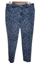 Chico’s Slimming Women’s Size 1.5(10) Ankle Blue Floral Print Pants  - $25.99