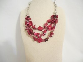 Department Store Silver Tone Berry Three Row Shell Necklace  M107 $26 - £8.28 GBP