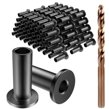 100 Pack Black Stainless Steel Protector Sleeves for 1/8&quot; 5/32&quot; or 3/16&quot; - €60,34 EUR