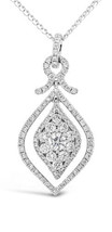 Dimaya 18K White Gold 0.95ct TDW White Diamond Concentric Tear Pendant Necklace - £1,210.64 GBP