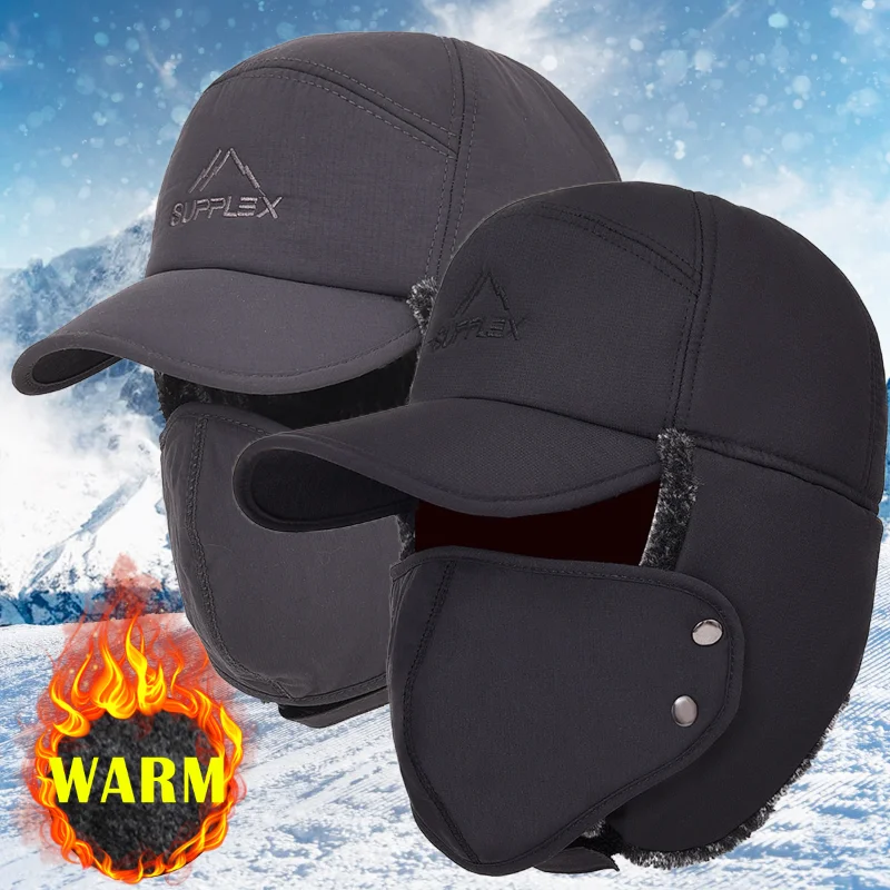 Thicken Winter Warm Hat Men Faux Fur Bomber Hat Ear Flap Cap Women Soft Thermal - £9.44 GBP+