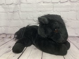 Novelty Inc Giddy Up Corral black plush horse pony stuffed animal vintag... - $14.84