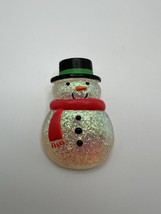 Vintage Christmas Snowman Brooch Pin 2&quot; BB5 - $10.10