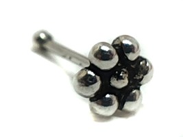 Flower of Life Nose Stud 7 Ball 22g (0.6mm) 925 Vintage Sterling Silver Ball End - £3.90 GBP